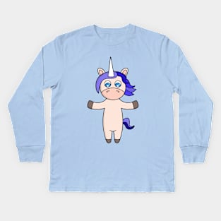 Adorable little unicorn Kids Long Sleeve T-Shirt